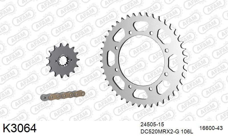 520MTX3 106 PLS (RIVET) & SPROCKETS foto 2