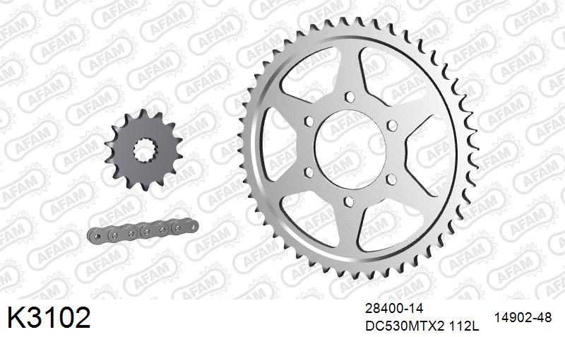 530MTX3 112L PLS (RIVET) & SPROCKETS foto 2