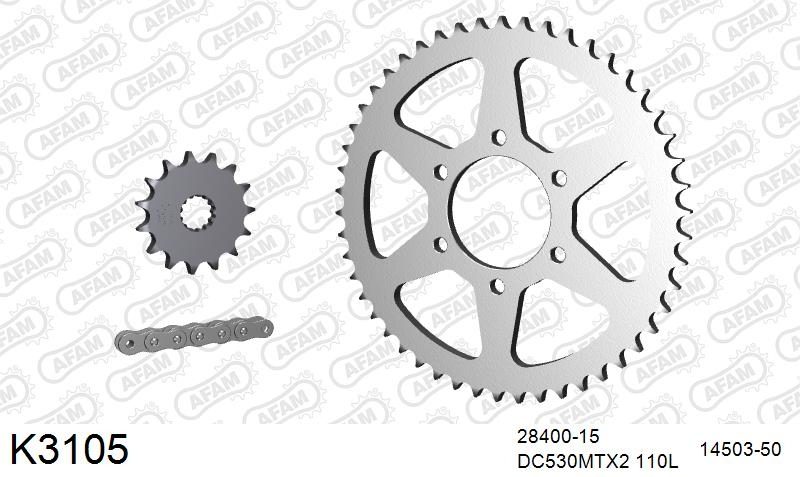 530MTX3 110L PLS (RIVET) & SPROCKETS foto 2
