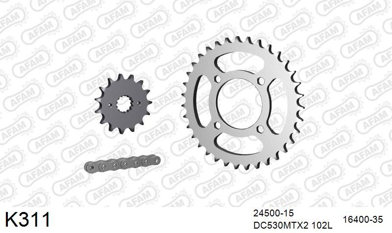 530MTX3 102L PLS (RIVET) & SPROCKETS foto 2