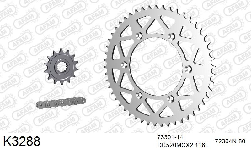 520MTX3 116 PLS (RIVET) & SPROCKETS foto 2