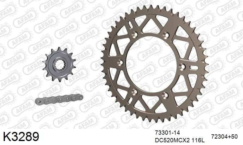 520MTX3 116 PLS (RIVET) & SPROCKETS foto 2
