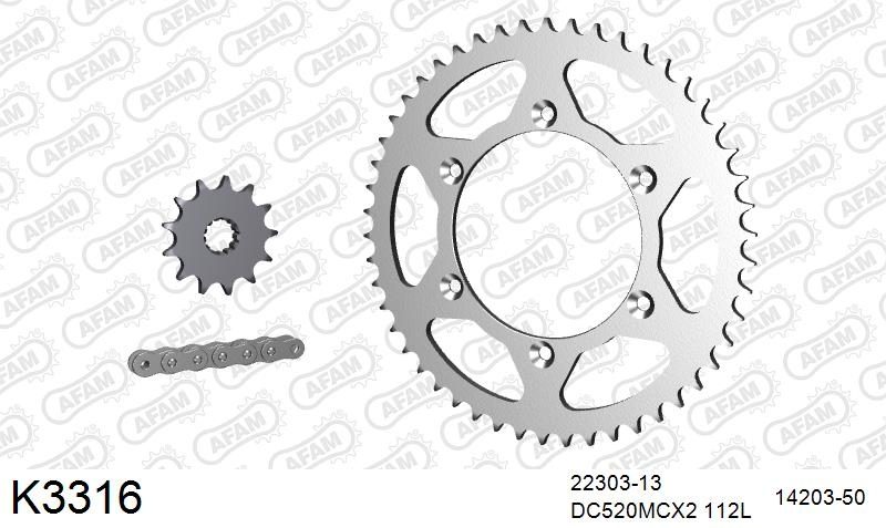 520MTX3 112 PLS (RIVET) & SPROCKETS foto 2