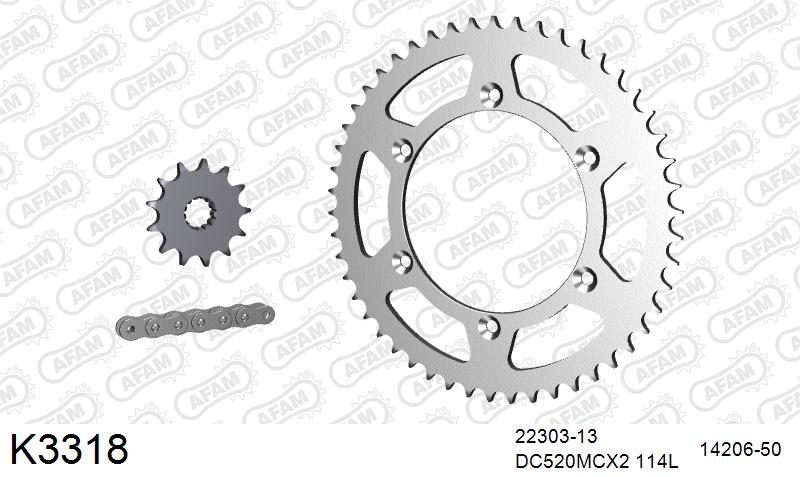 520MTX3 114 PLS (RIVET) & SPROCKETS foto 2