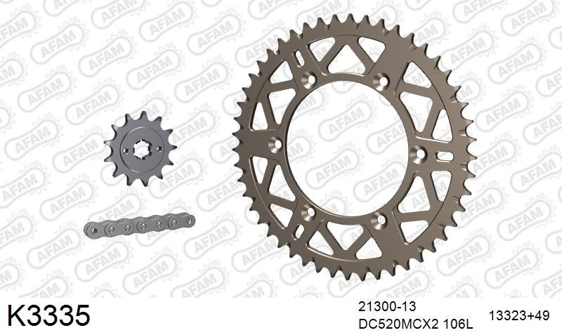 520MTX3 106 PLS (RIVET) & SPROCKETS foto 2
