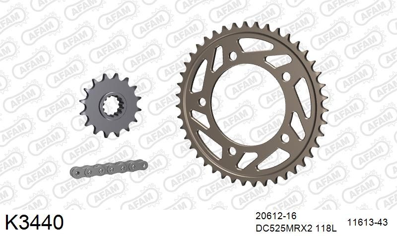 525MTX3 118L PLS (RIVET) & SPROCKETS foto 2