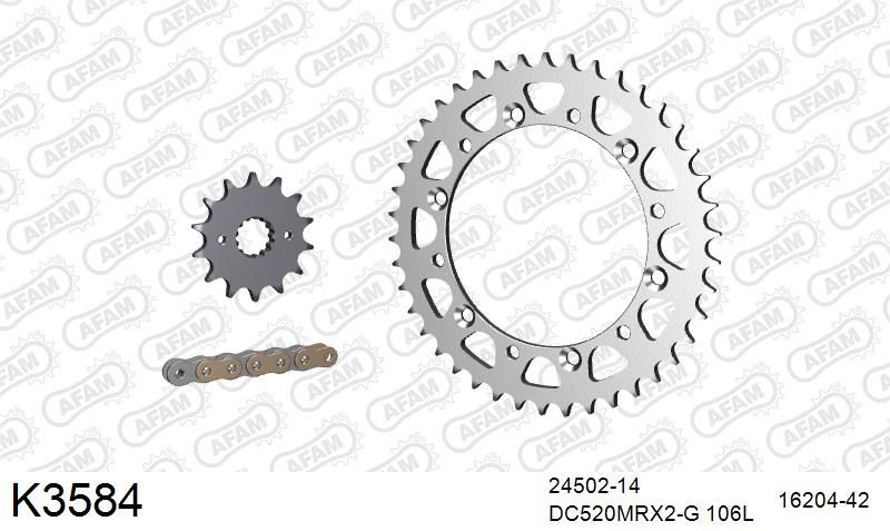 520MTX3 106 PLS (RIVET) & SPROCKETS foto 2