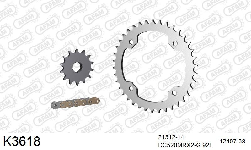 520MSX2 GOLD 92 PLS (RIVET) & SPROCKETS foto 2