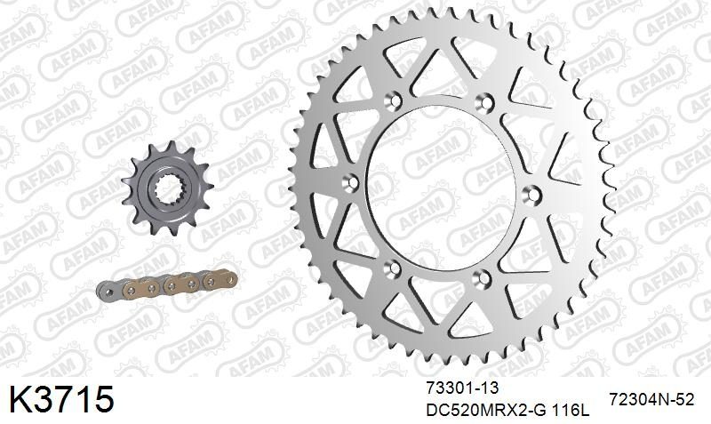 520MTX3 116 PLS (RIVET) & SPROCKETS foto 2