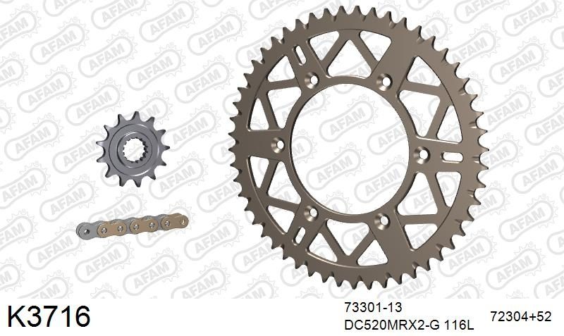 520MTX3 116 PLS (RIVET) & SPROCKETS foto 2