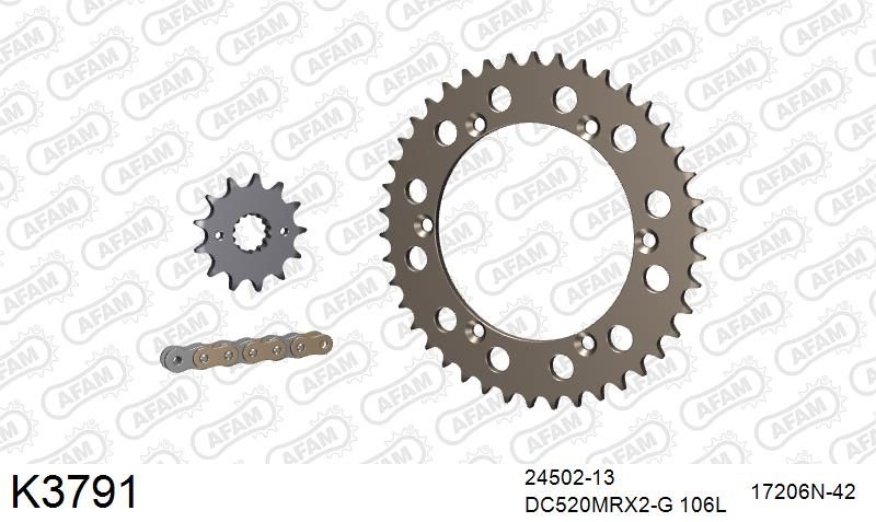 520MTX3 106 PLS (RIVET) & SPROCKETS foto 2
