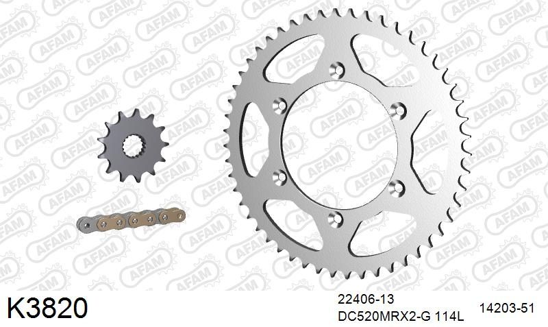 520MTX3 114 PLS (RIVET) & SPROCKETS foto 2
