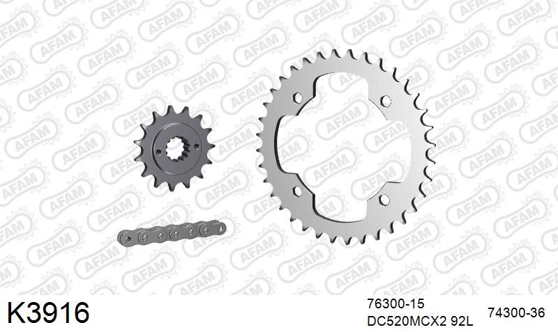520MTX3 92 PLS (RIVET) & SPROCKETS foto 2