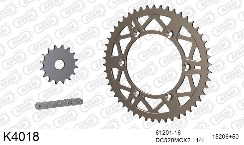 520MTX3 114 PLS (RIVET) & SPROCKETS foto 2
