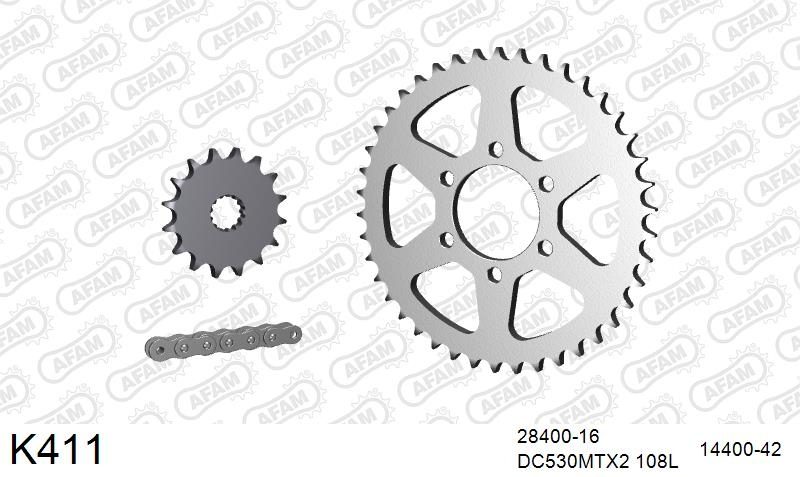 530MTX3 108L PLS (RIVET) & SPROCKETS foto 2
