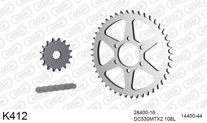 530MTX3 108L PLS (RIVET) & SPROCKETS foto 2