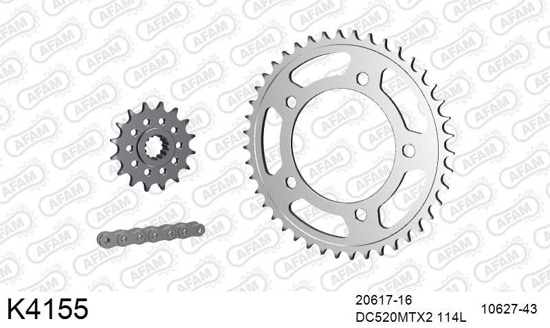 520MTX3 114 PLS (RIVET) & SPROCKETS foto 2