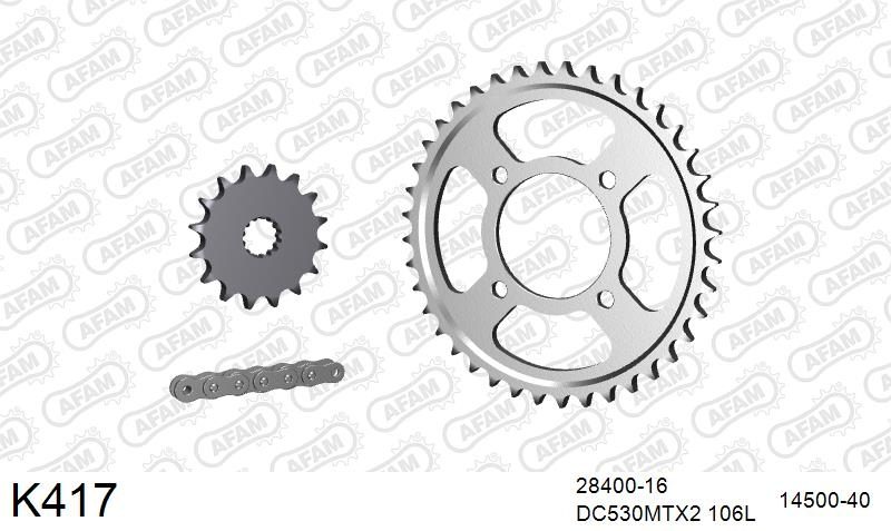 530MTX3 106L PLS (RIVET) & SPROCKETS foto 2