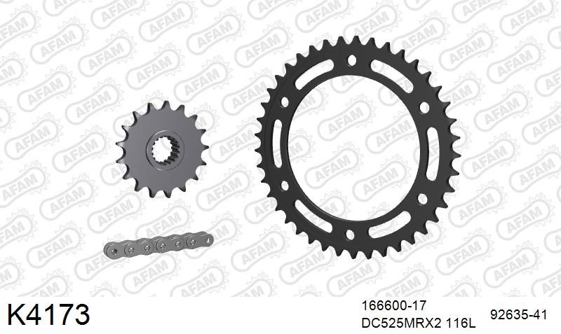 525MTX3 116L PLS (RIVET) & SPROCKETS 10.5MM foto 2