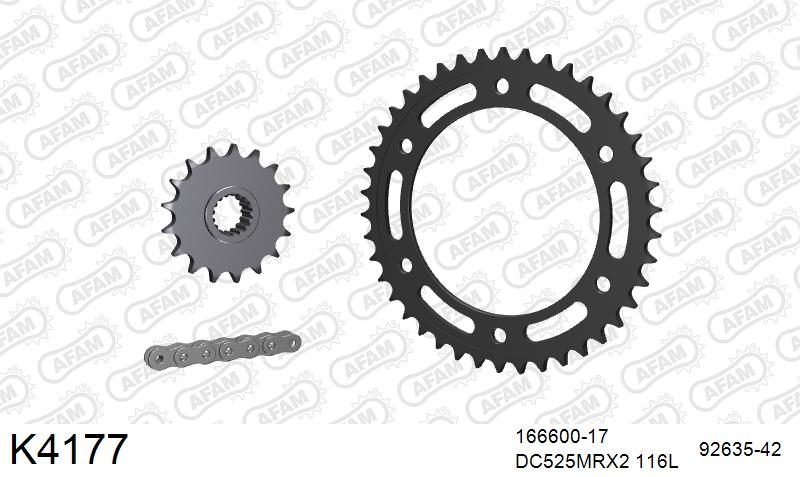 525MTX3 116L PLS (RIVET) & SPROCKETS 10.5MM foto 2