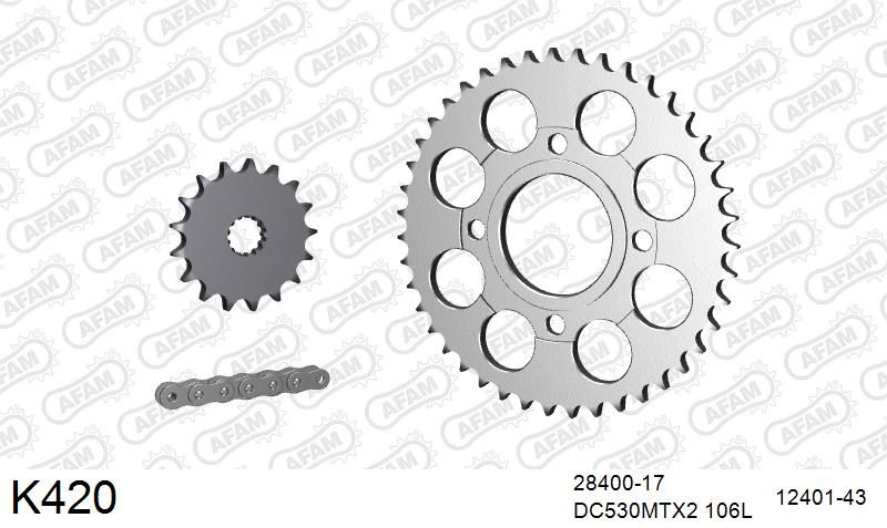 530MTX3 106L PLS (RIVET) & SPROCKETS foto 2