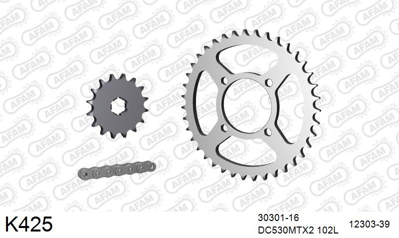 530MTX3 102L PLS (RIVET) & SPROCKETS foto 2
