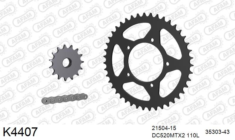 520MTX3 110 PLS (RIVET) & SPROCKETS foto 2