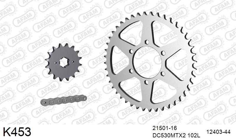 530MTX3 102L PLS (RIVET) & SPROCKETS foto 2
