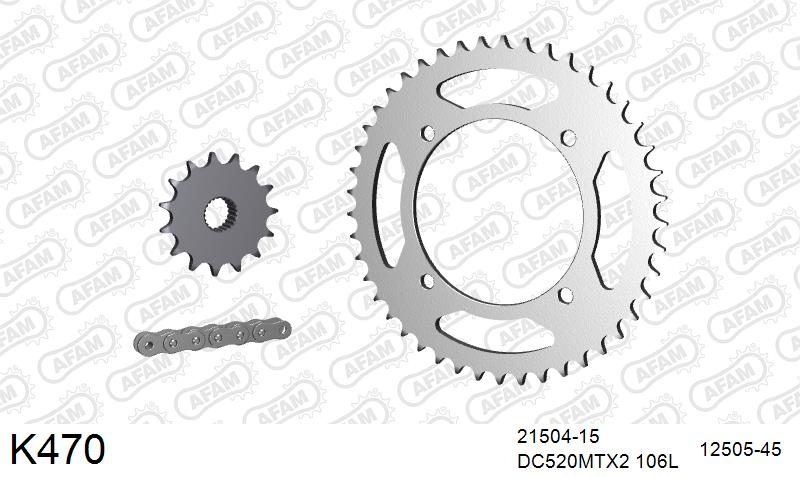 520MTX3 106 PLS (RIVET) & SPROCKETS foto 2