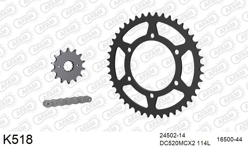 520MTX3 114 PLS (RIVET) & SPROCKETS foto 2