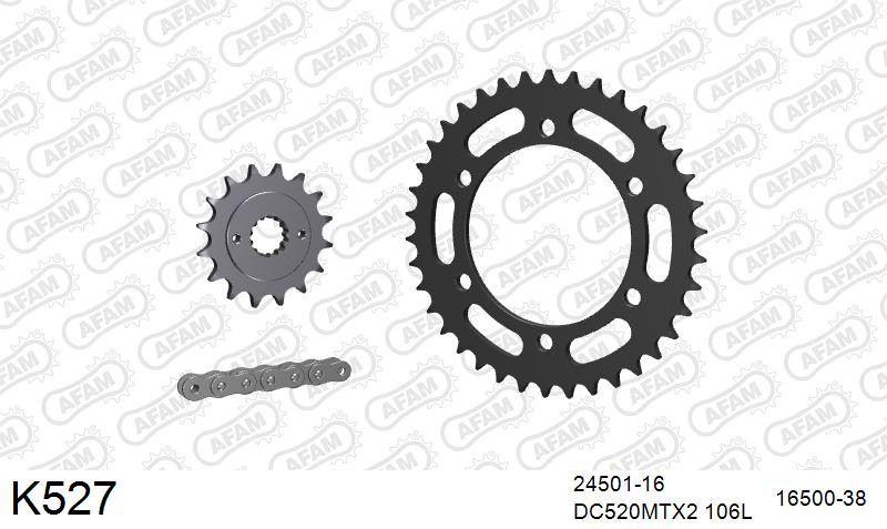 520MTX3 106 PLS (RIVET) & SPROCKETS foto 2