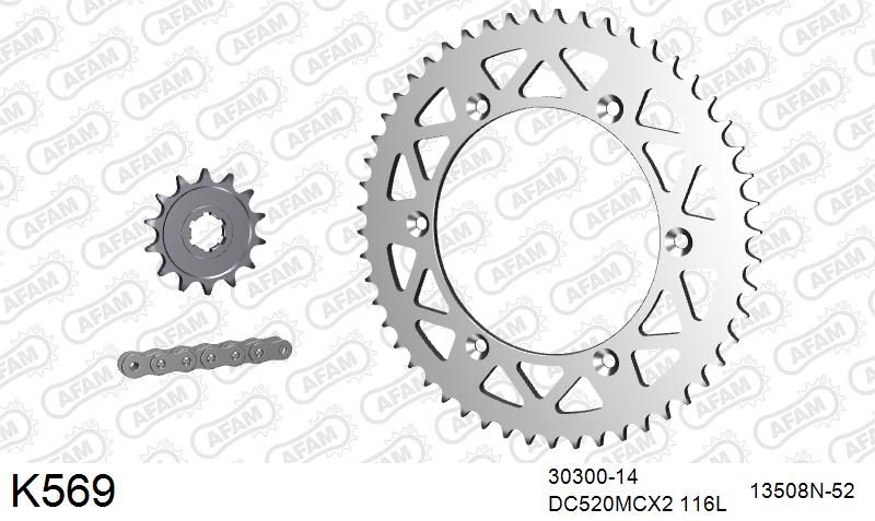 520MTX3 116 PLS (RIVET) & SPROCKETS foto 2