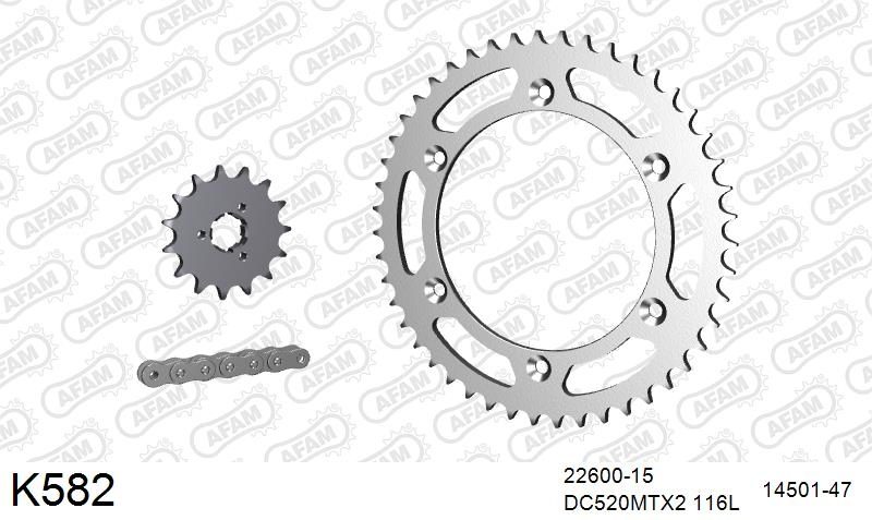520MTX3 116 PLS (RIVET) & SPROCKETS foto 2