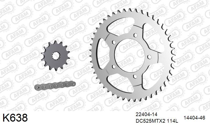 525MTX3 114L PLS (RIVET) & SPROCKETS foto 2
