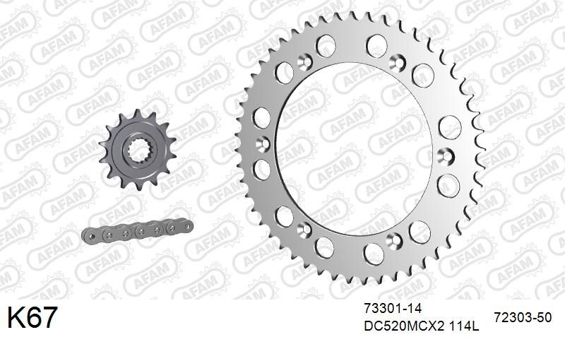 520MTX3 114 PLS (RIVET) & SPROCKETS foto 2