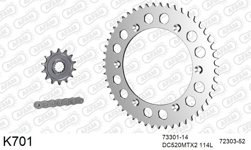 520MTX3 114 PLS (RIVET) & SPROCKETS foto 2