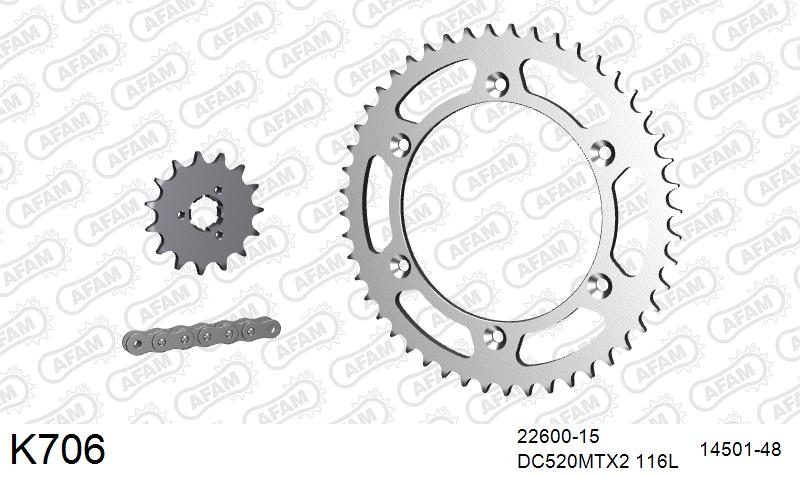 520MTX3 116 PLS (RIVET) & SPROCKETS foto 2