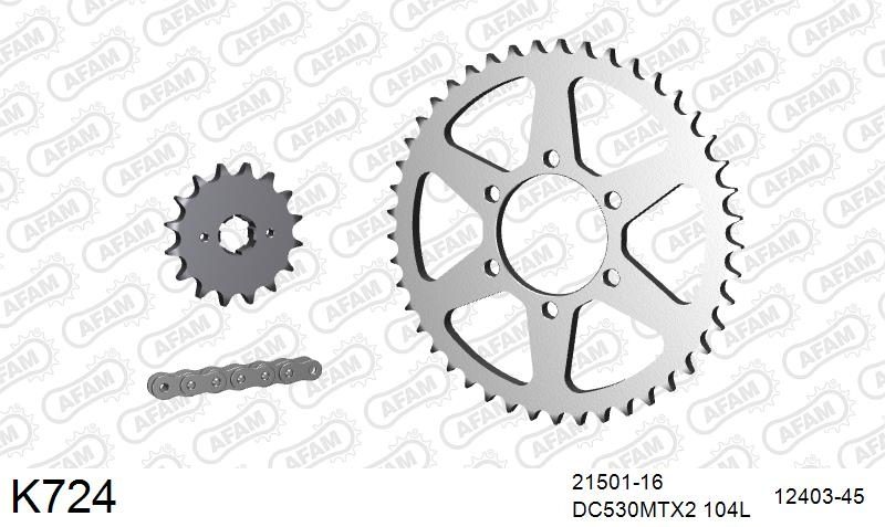 530MTX3 104L PLS (RIVET) & SPROCKETS foto 2