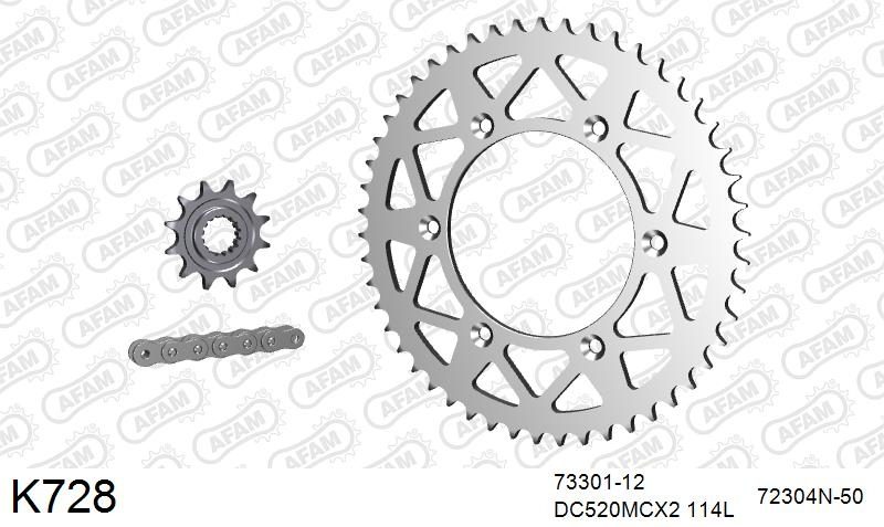 520MTX3 114 PLS (RIVET) & SPROCKETS foto 2