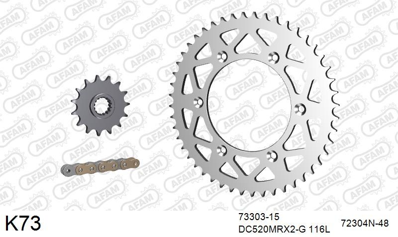 520MTX3 116 PLS (RIVET) & SPROCKETS foto 2