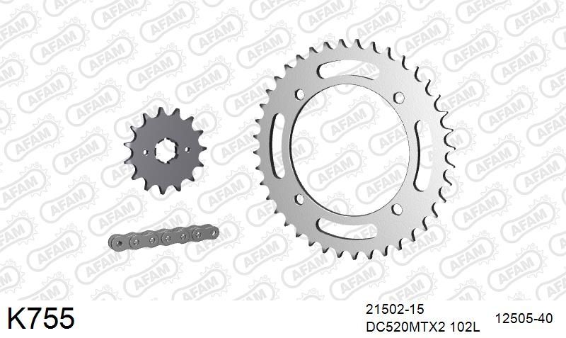 520MTX3 102 PLS (RIVET) & SPROCKETS foto 2