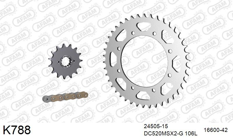 520MTX3 106 PLS (RIVET) & SPROCKETS foto 2