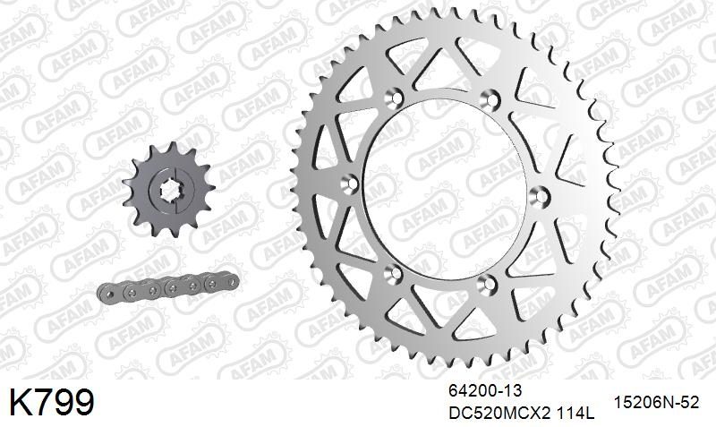 520MTX3 114 PLS (RIVET) & SPROCKETS foto 2