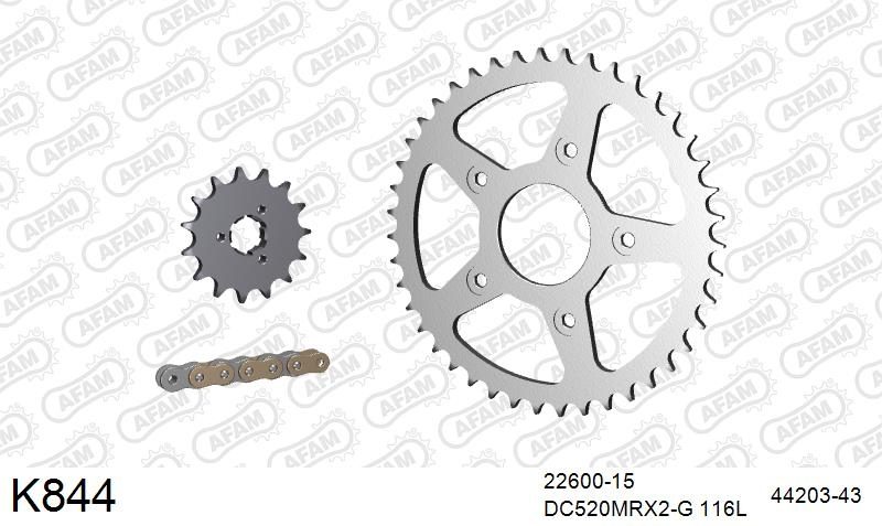 520MTX3 116 PLS (RIVET) & SPROCKETS foto 2