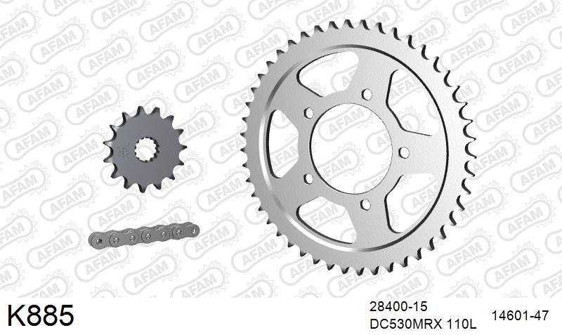 530MTX3 110L PLS (RIVET) & SPROCKETS foto 2