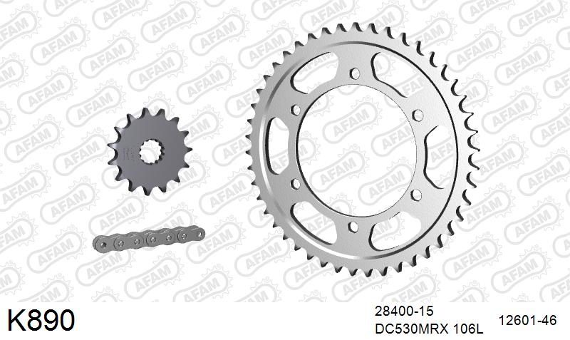 530MTX3 106L PLS (RIVET) & SPROCKETS foto 2