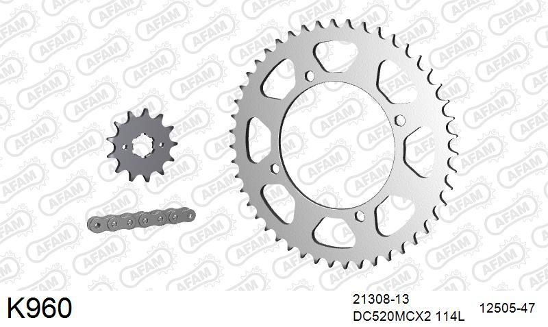 520MTX3 114 PLS (RIVET) & SPROCKETS foto 2