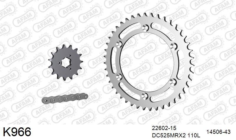 525MTX3 110L PLS (RIVET) & SPROCKETS foto 2