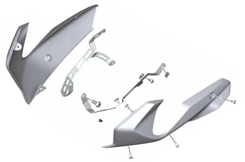 BMW R 1250 R/RS Motorspoiler edelstaal links en rechts foto 3