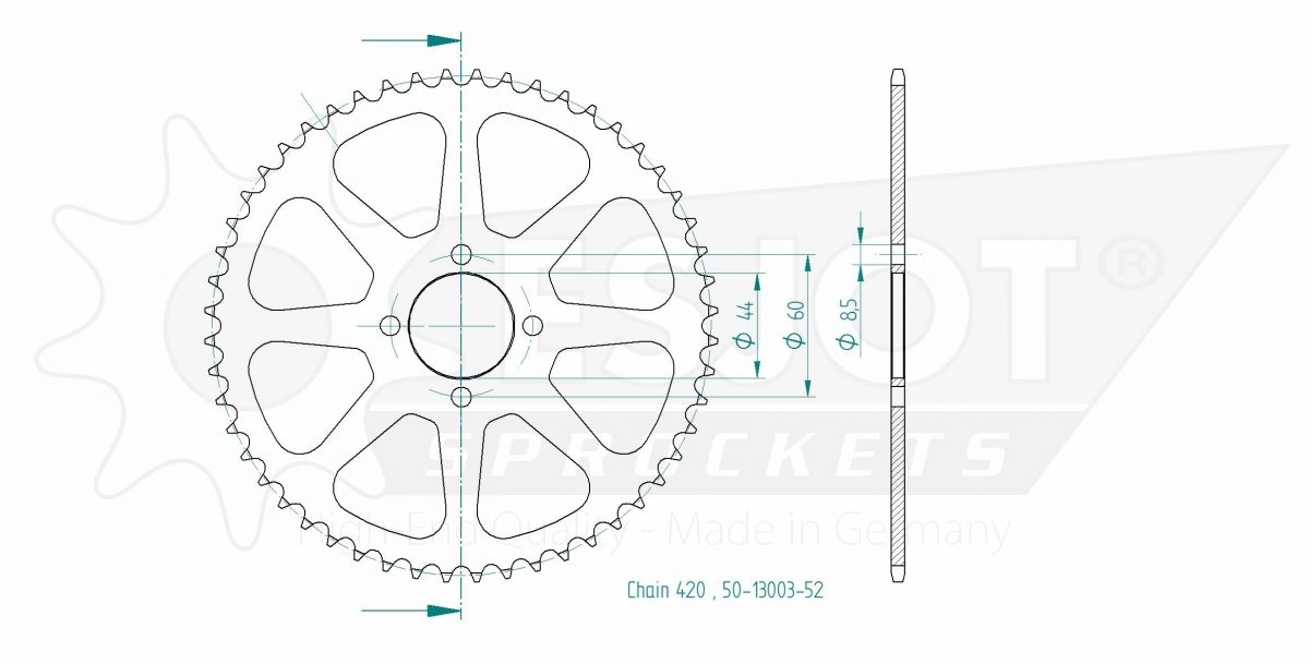 REAR STEEL 52T, 420